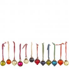 Nkuku Dew Drop Baubles - Mixed Colours  - Set of 12 