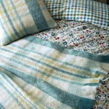 Laura Ashley Colton Check Newport Blue Cushion