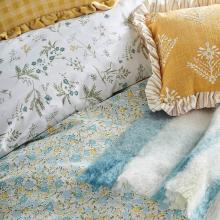 Laura Ashley Colton Check Newport Blue Cushion