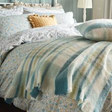 Laura Ashley Colton Check Newport Blue Throw