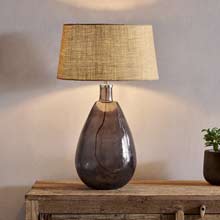 Nkuku Baba Smoke Glass Lamp