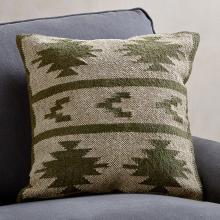 Nkuku Bhumi Wool & Jute Cushion Cover - Moss Green