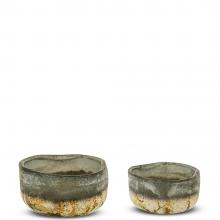 Nkuku Janka Glass Tealights - Charcoal -  Set of 2
