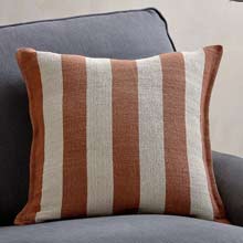 Nkuku Kobbari Jute & Cotton Cushion Cover - Rust