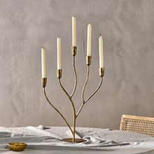 Nkuku Palani Statement Candelabra - Antique Brass - Large
