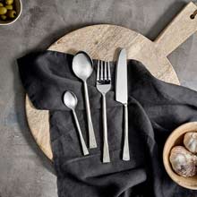 Nkuku Usa Cutlery Set - Brushed Silver  - Set of 16