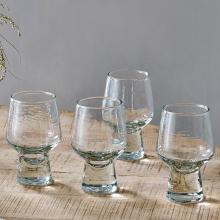 Nkuku Visla Glass - Light Smoke - Set of 4