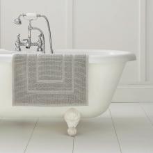 Laura Ashley Border Cotton Bath Mat Steel