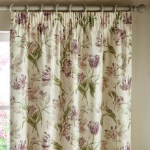 Laura Ashley Gosford Grape Lined Pencil Pleated Curtains