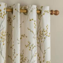 Laura Ashley Pussy Willow Ochre Eyelet Curtains