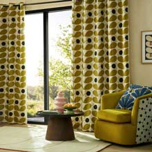 Orla Kiely Stem Bloom Lined Eyelet Curtains