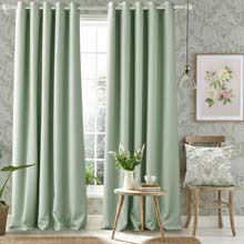 Laura Ashley Stephanie Sage Eyelet Curtains