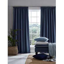 Laura Ashley Stephanie Midnight Pencil Pleated Curtains