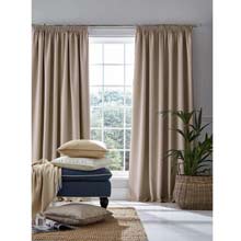 Laura Ashley Stephanie Natural Pencil Pleated Curtains