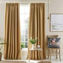 Laura Ashley Stephanie Pale Gold Pencil Pleated Curtains