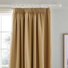 Laura Ashley Stephanie Pale Gold Pencil Pleated Curtains
