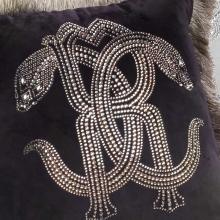 Roberto Cavalli Crystal Snakes Cushion Black