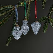 Nkuku Calida Baubles - Clear Crackle (set of 3)