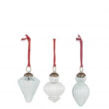 Nkuku Calida Baubles - Clear Crackle (set of 3)