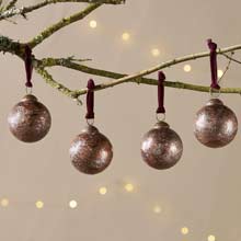 Nkuku Darya Baubles - Clear Burgundy (set of 4)