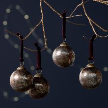 Nkuku Darya Baubles - Clear Burgundy (set of 4)