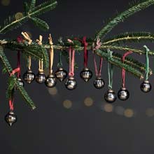 Nkuku Dew Drop Baubles - Antique Gold  - Set of 12 