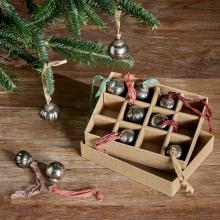 Nkuku Dew Drop Baubles - Antique Gold  - Set of 12 