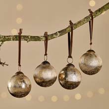 Nkuku Konara Baubles - Gold Crackle (set of 4)