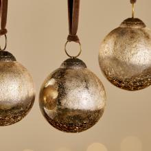 Nkuku Konara Baubles - Gold Crackle (set of 4)