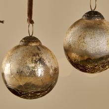 Nkuku Konara Baubles - Gold Crackle (set of 4)