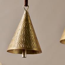 Nkuku Manya Metal Bell Baubles - Brass (set of 3)