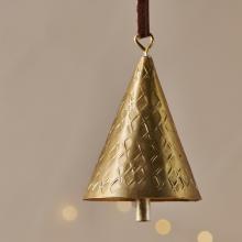 Nkuku Manya Metal Bell Baubles - Brass (set of 3)