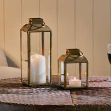 Nkuku Maro Brass Lantern