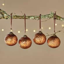 Nkuku Narangi Baubles - Copper (set of 4)