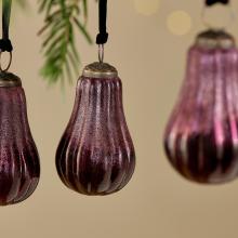 Nkuku Pannee Drop Baubles - Ruby (set of 4)