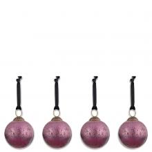 Nkuku Pannee Round Baubles - Ruby (set of 4)