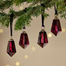 Nkuku Ratnam Baubles - Ruby - Large (set of 4)