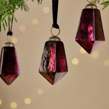Nkuku Ratnam Baubles - Ruby - Large (set of 4)