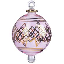 Goodwill Hand Blown Glass Zig Zag Ball Ornament