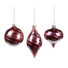 Goodwill Glass Iridescent Swirl Ball / Finial Ornament