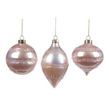 Goodwill Glass Iridescent Text Rings Ball / Finial Ornament