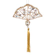 Goodwill Wire Jewel Fan with Tassel Ornament