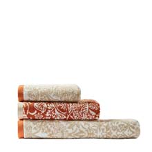 William Morris At Home Strawberry Thief Towel Linen-Rust