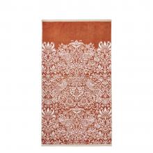 William Morris At Home Strawberry Thief Towel Linen-Rust