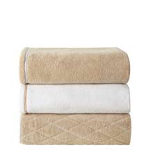 Yves Delorme Couture Duetto Towel Lin / Blanc