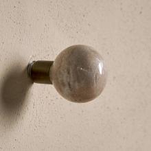 Nkuku Paladi Marble & Iron Round Grey Hook 
