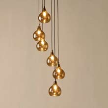 Nkuku Ziva Recycled Glass Statement Cluster Pendant 