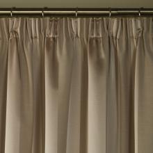 Laura Ashley Lille Stripe Truffle / Natural Lined Curtains