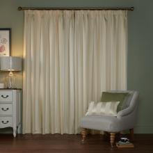 Laura Ashley Lille Stripe Oyster Lined Curtains