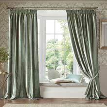 Laura Ashley Loretta Sage Green Lined Curtains